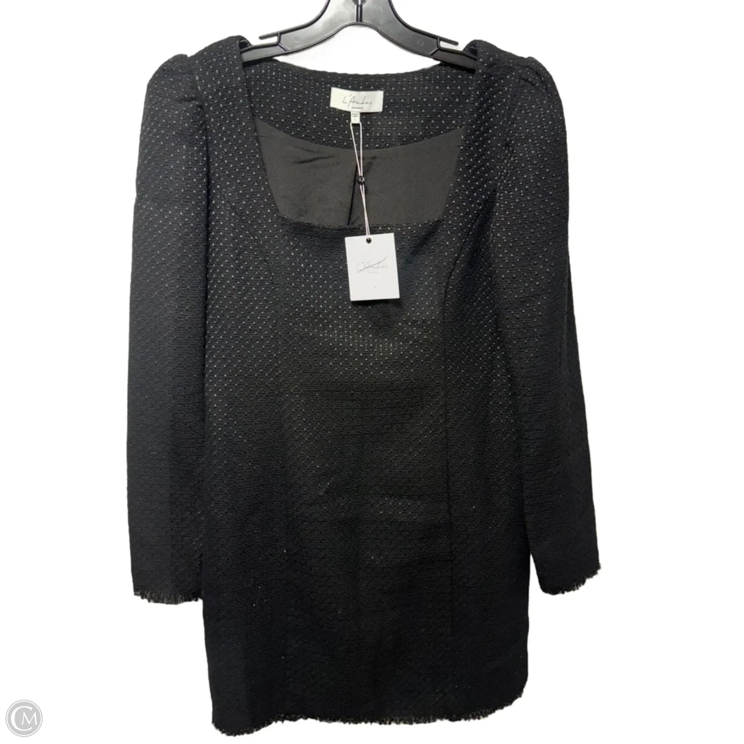 The Estelle Tweed Mini Dress By L’Academie In Black, Size: L