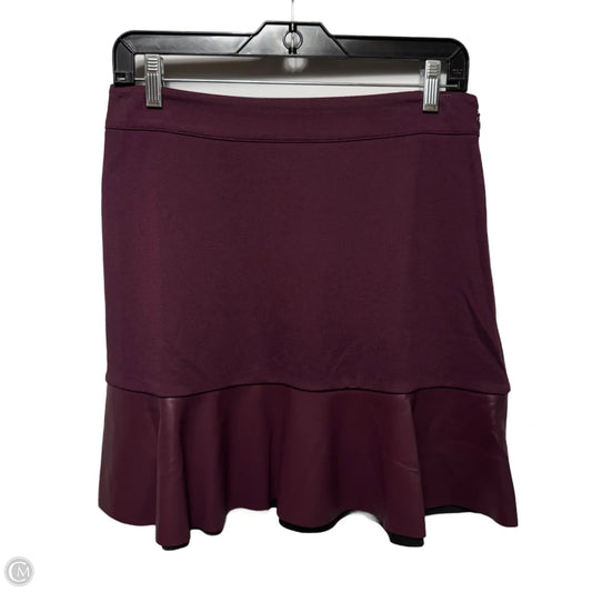 Faux Leather Trim Skirt Mini & Short By Michael By Michael Kors In Maroon, Size: M