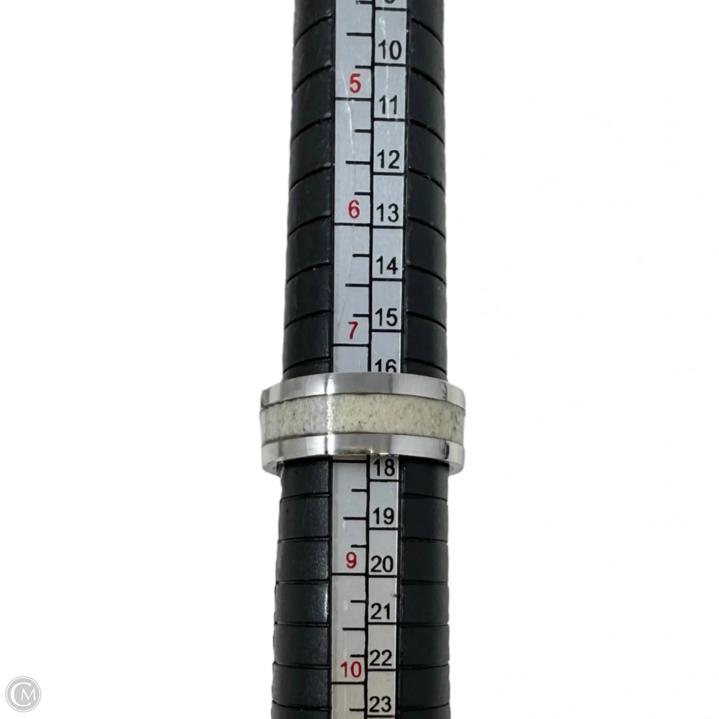 White Tail Antler Inlay Band Ring, Size: 8