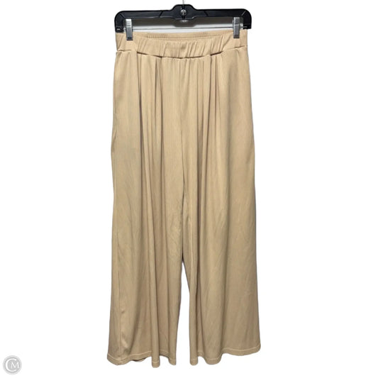 Ribbed Wide Leg Pants By Ekouaer In Beige, Size: M