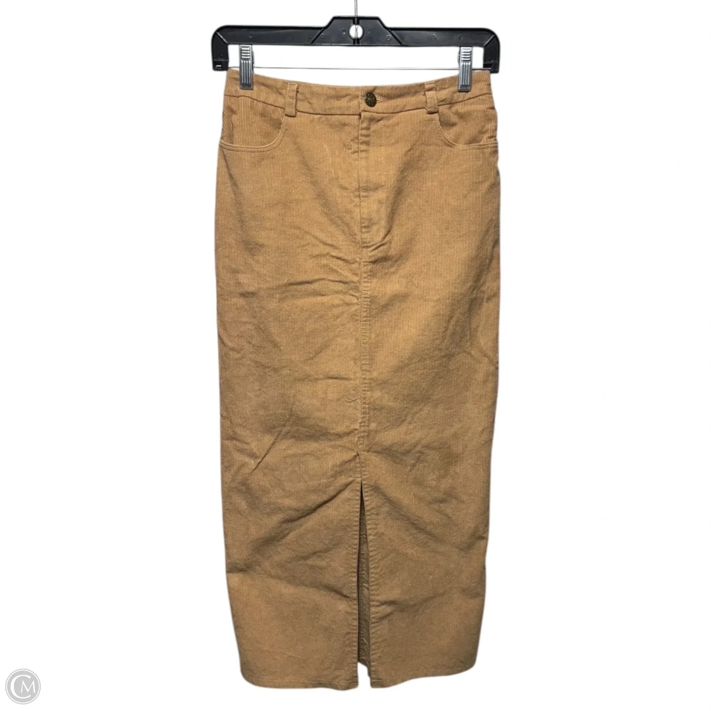 Corduroy Skirt Maxi By Kirious In Tan, Size: S