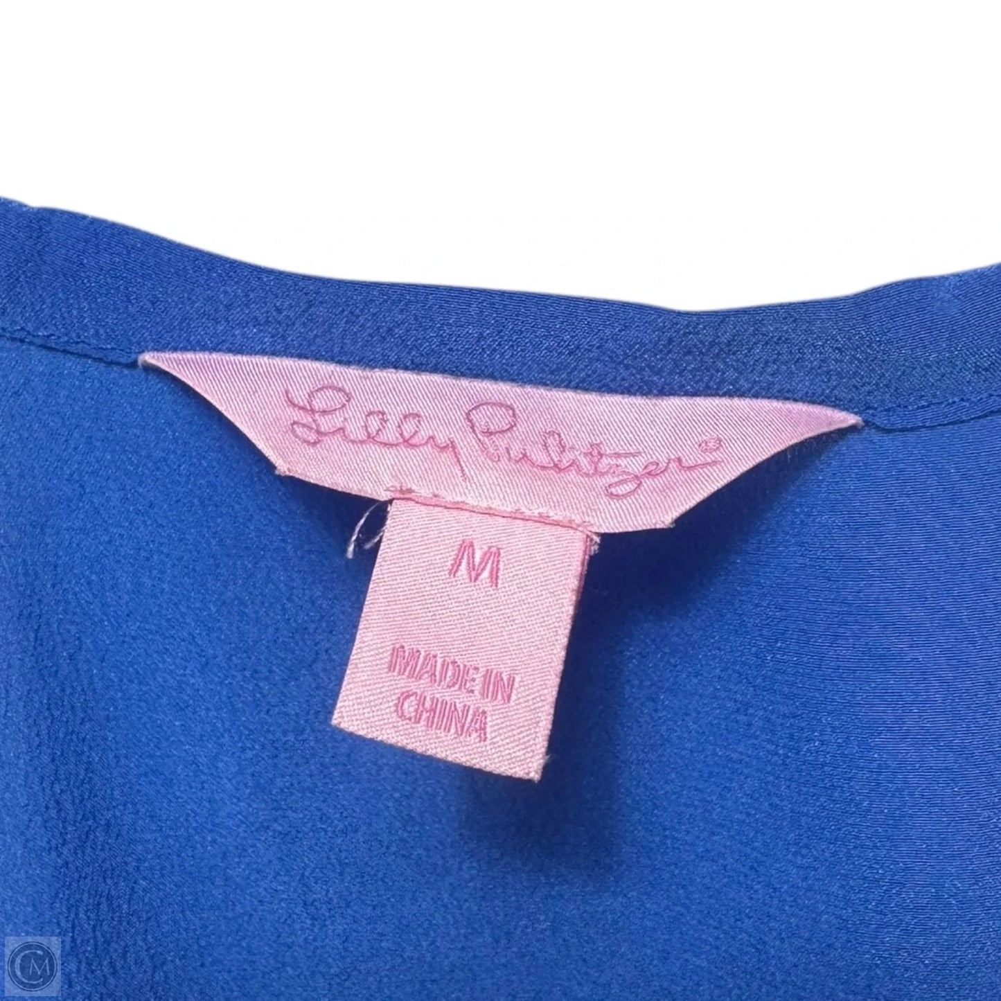 Silk Top Sleeveless Designer By Lilly Pulitzer In Blue, Size: M