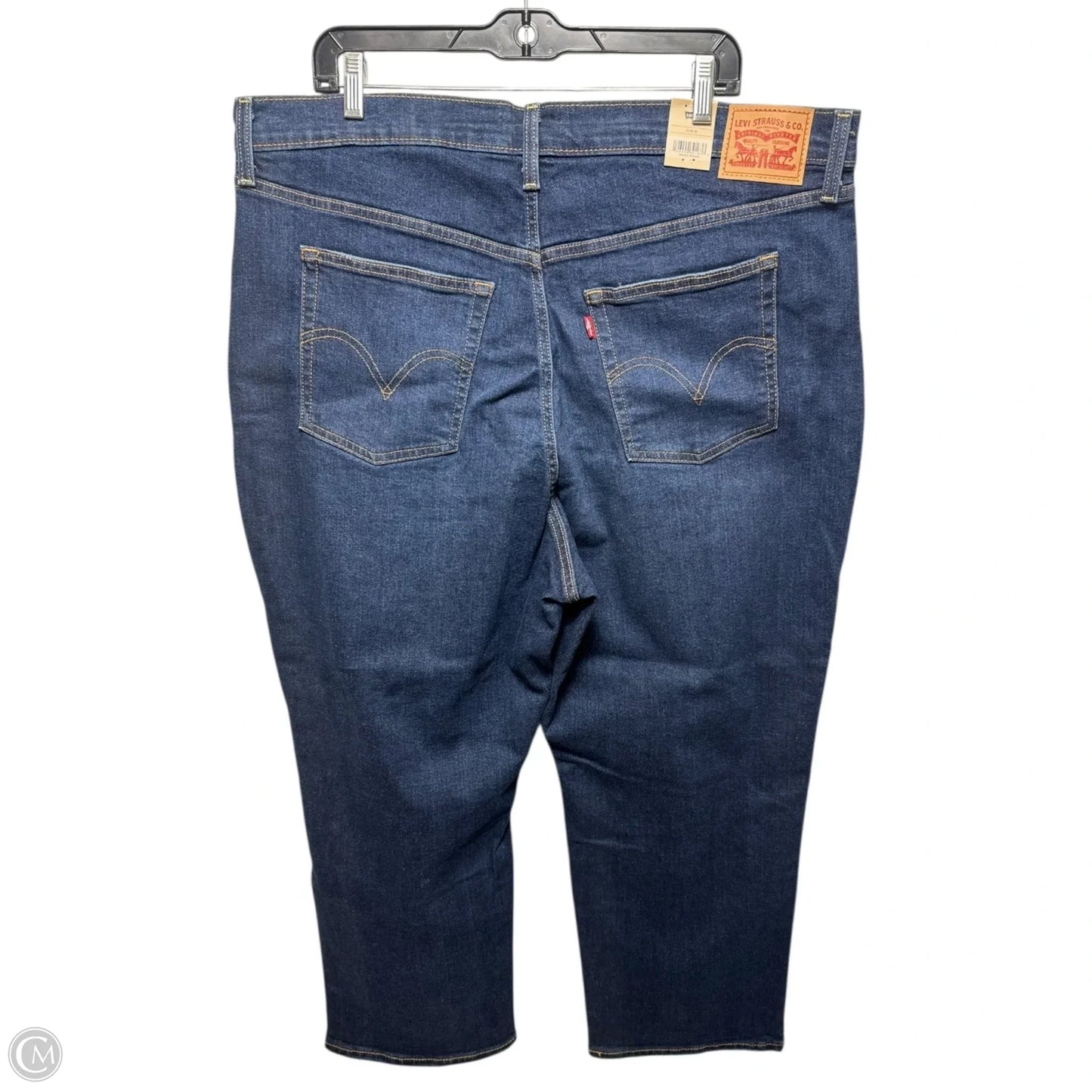 Ribcage Ankle Jeans Straight By Levis In Blue Denim, Size: 20
