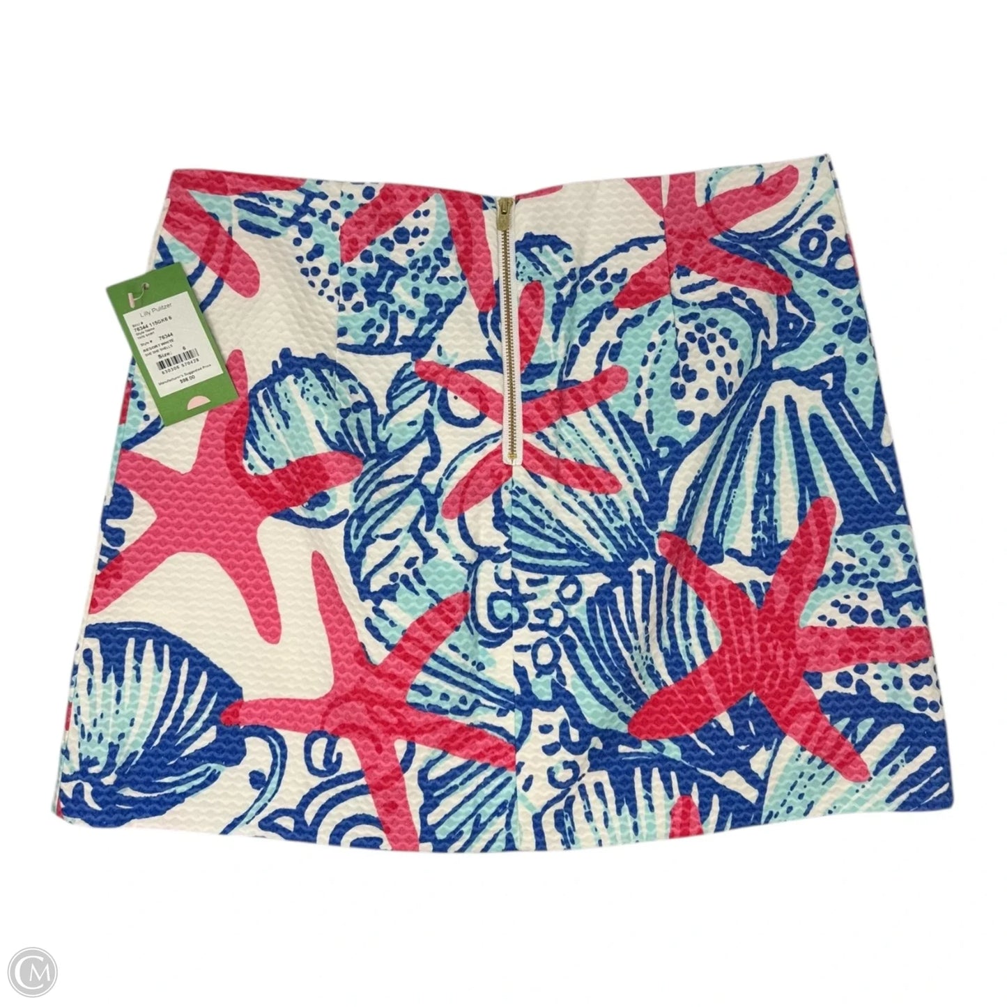 Tate Skirt Designer By Lilly Pulitzer In She Sells Seashells, Size: 6