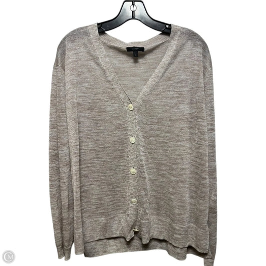 Lightweight Sheer Metallic Cardigan Sweater By J. Crew In Silver, Size: XL