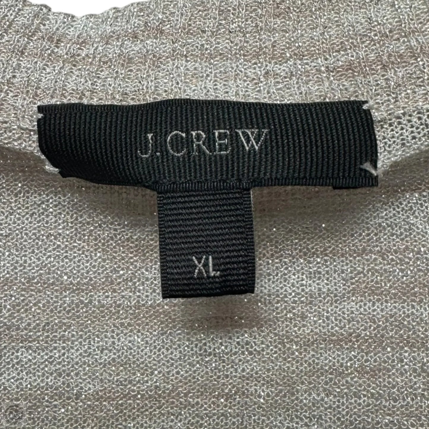 Lightweight Sheer Metallic Cardigan Sweater By J. Crew In Silver, Size: XL