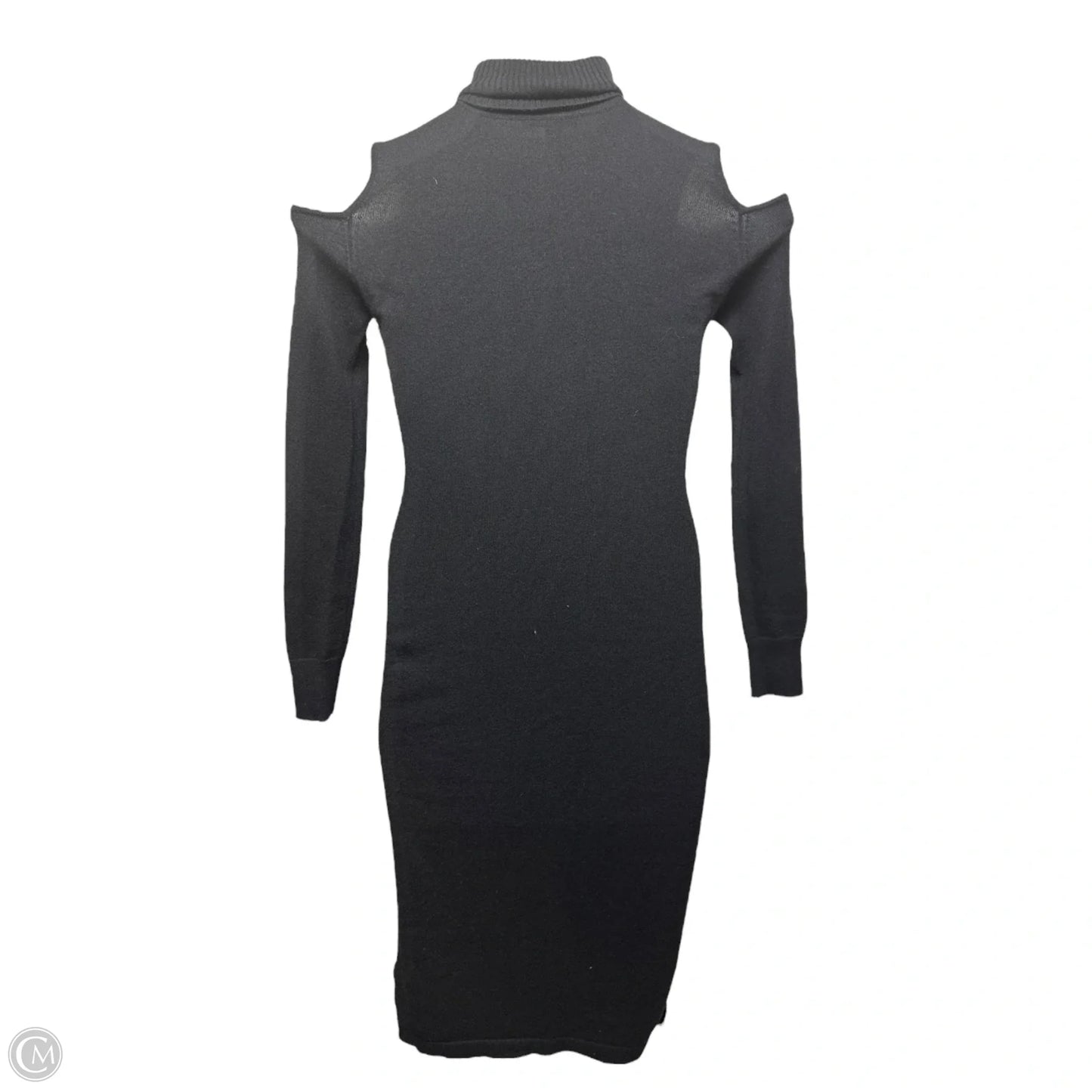 Cashmere Turtleneck Cold Shoulder Sweater Midi Dress By Autumn Cashmere In Black, Size: S