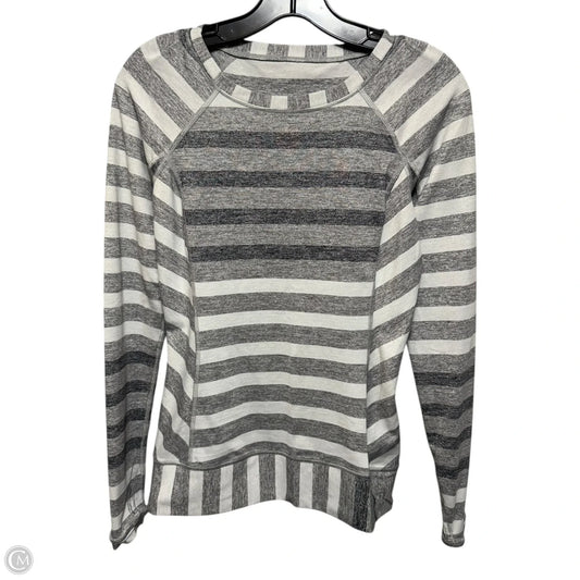 Lululemon Race Your Pace Long Sleeve By Lululemon In Marshmallow Stripe Heathered Slate, Size: 4