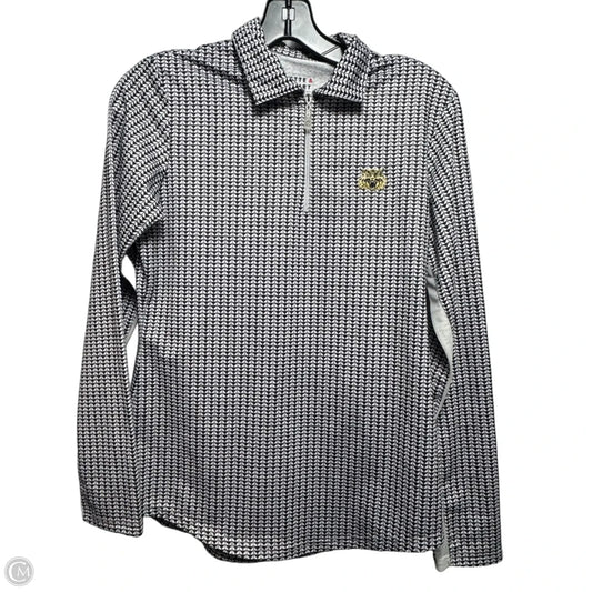 Athletic Top Long Sleeve Collar By Bette And Court In Black & White, Size: S