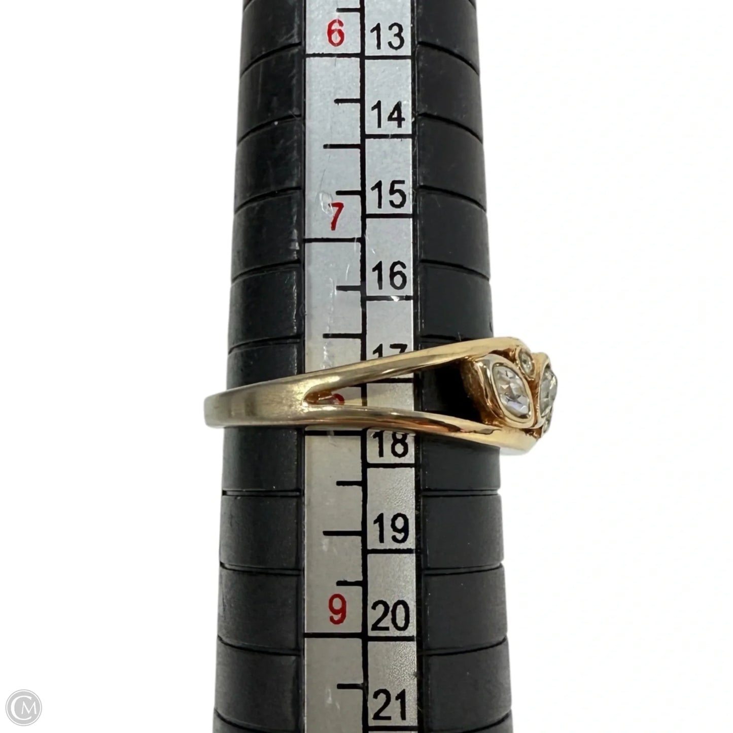18K Gold Electroplate & Marquis Cut Multi Stone Statement Ring, Size: 8