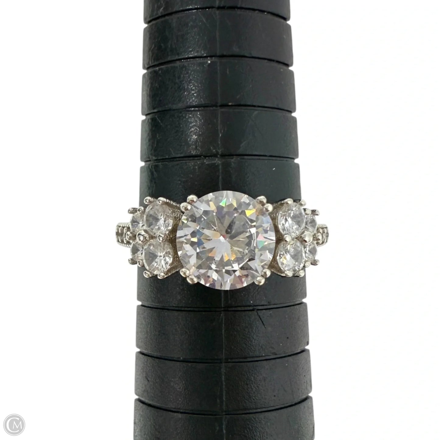Sterling Silver & CZ Engagement Ring, Size: 8.5