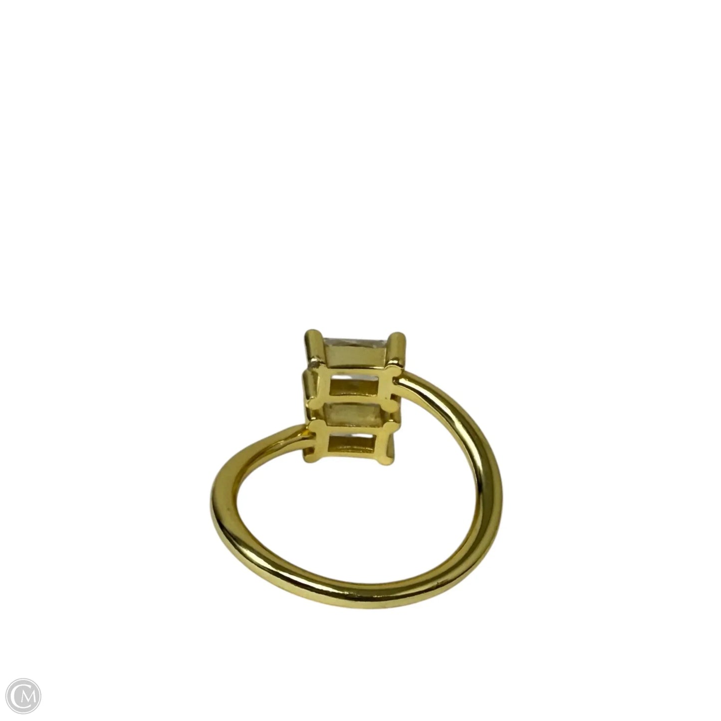 Adjustable Gold Over Sterling Silver & CZ Toi et Moi Ring