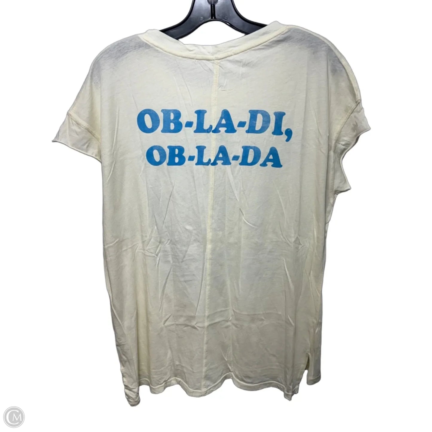 “The Beatles OB-LA-DI, OB-LA-DA” Top Short Sleeve Basic By Junk Food In Yellow, Size: Xl