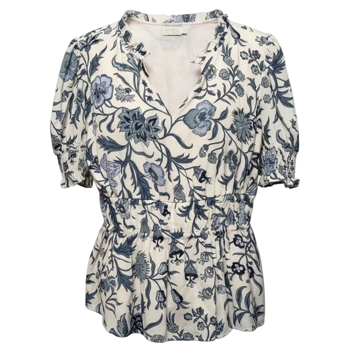 Isadora Blouse By Spartina In Hamilton Floral Block Cream, Size: S