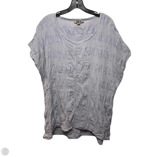 Linen Blend Tunic Short Sleeve By Flax In Purple, Size: L