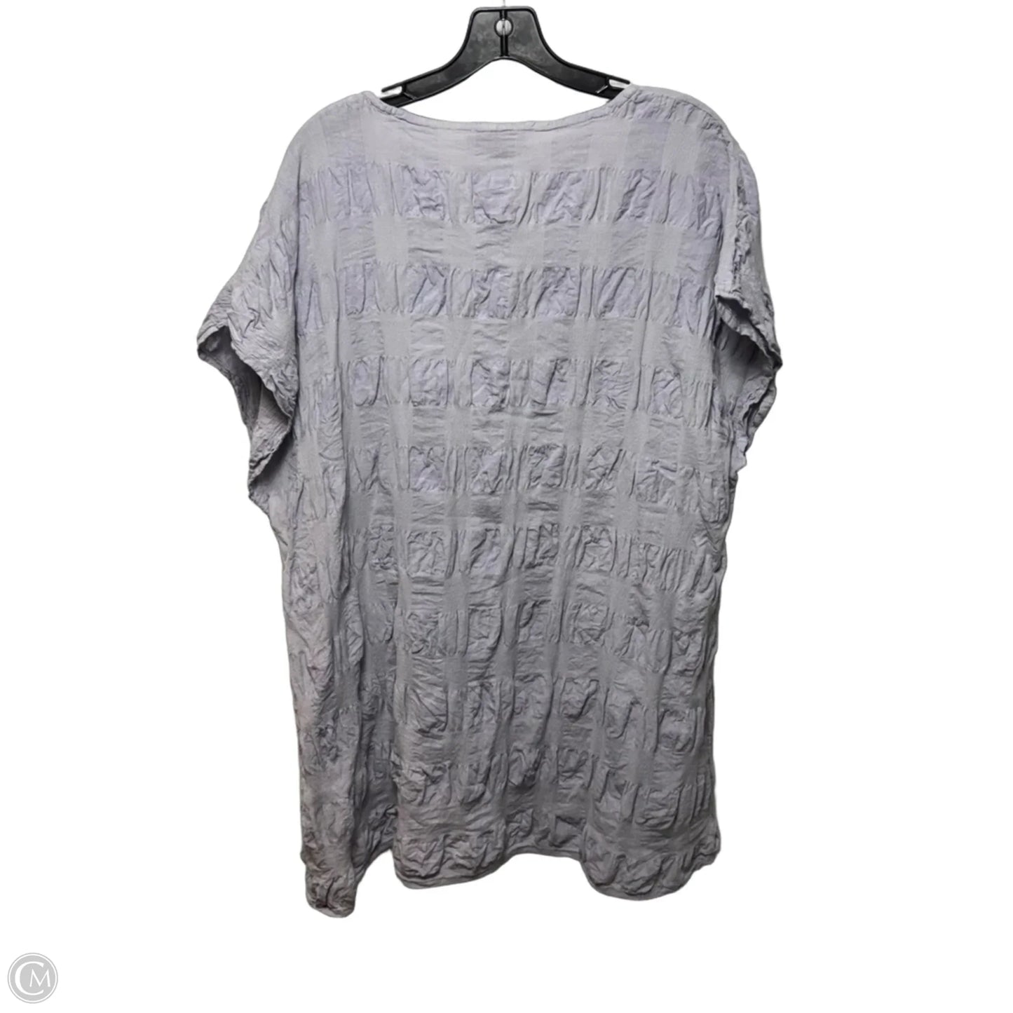 Linen Blend Tunic Short Sleeve By Flax In Purple, Size: L