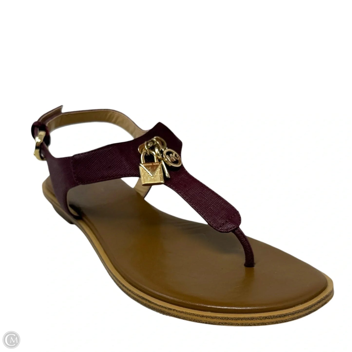 Suki T-Strap Charm Sandals By Michael By Michael Kors In Mulberry Wine, Size: 8