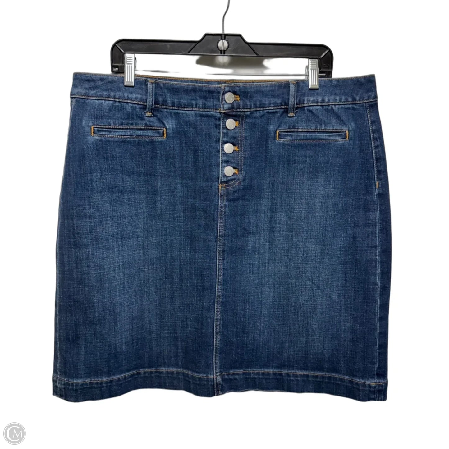 Skirt Midi By Talbots In Blue Denim, Size: 16