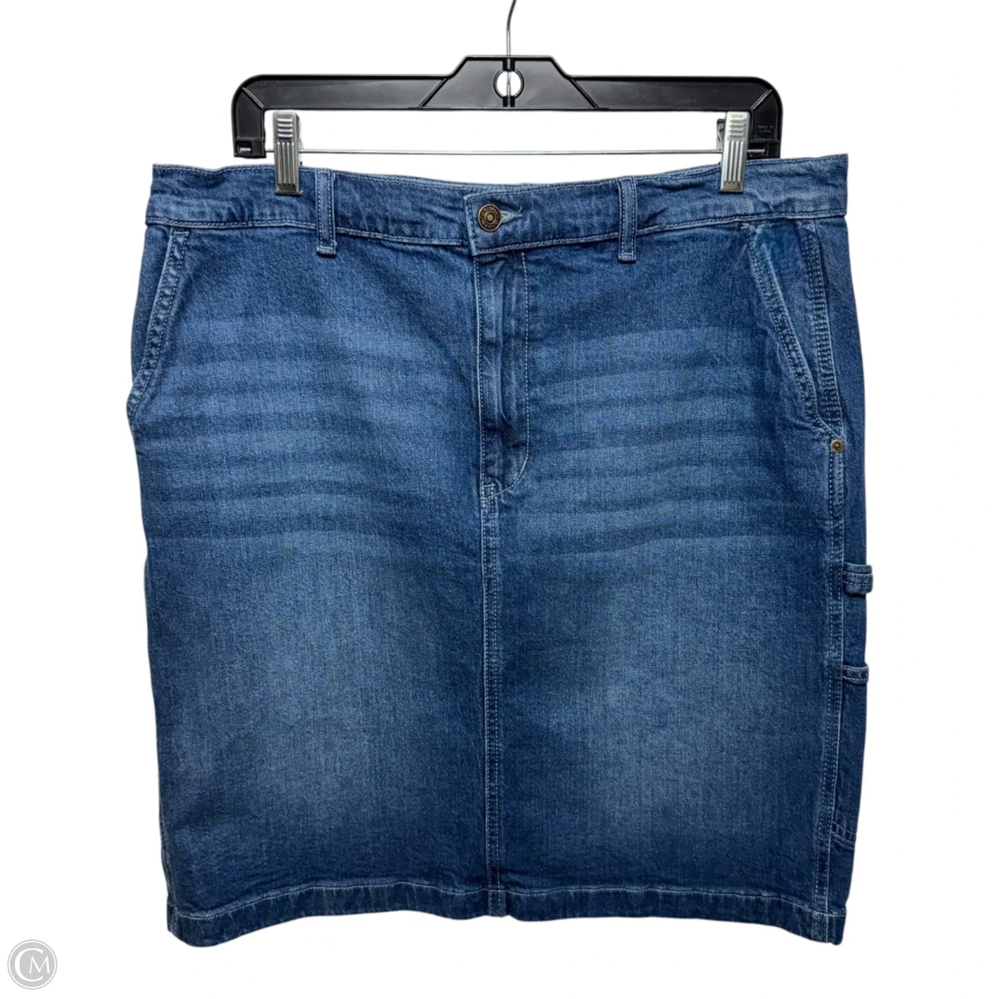 Skirt Mini & Short By Gloria Vanderbilt In Blue Denim, Size: 14