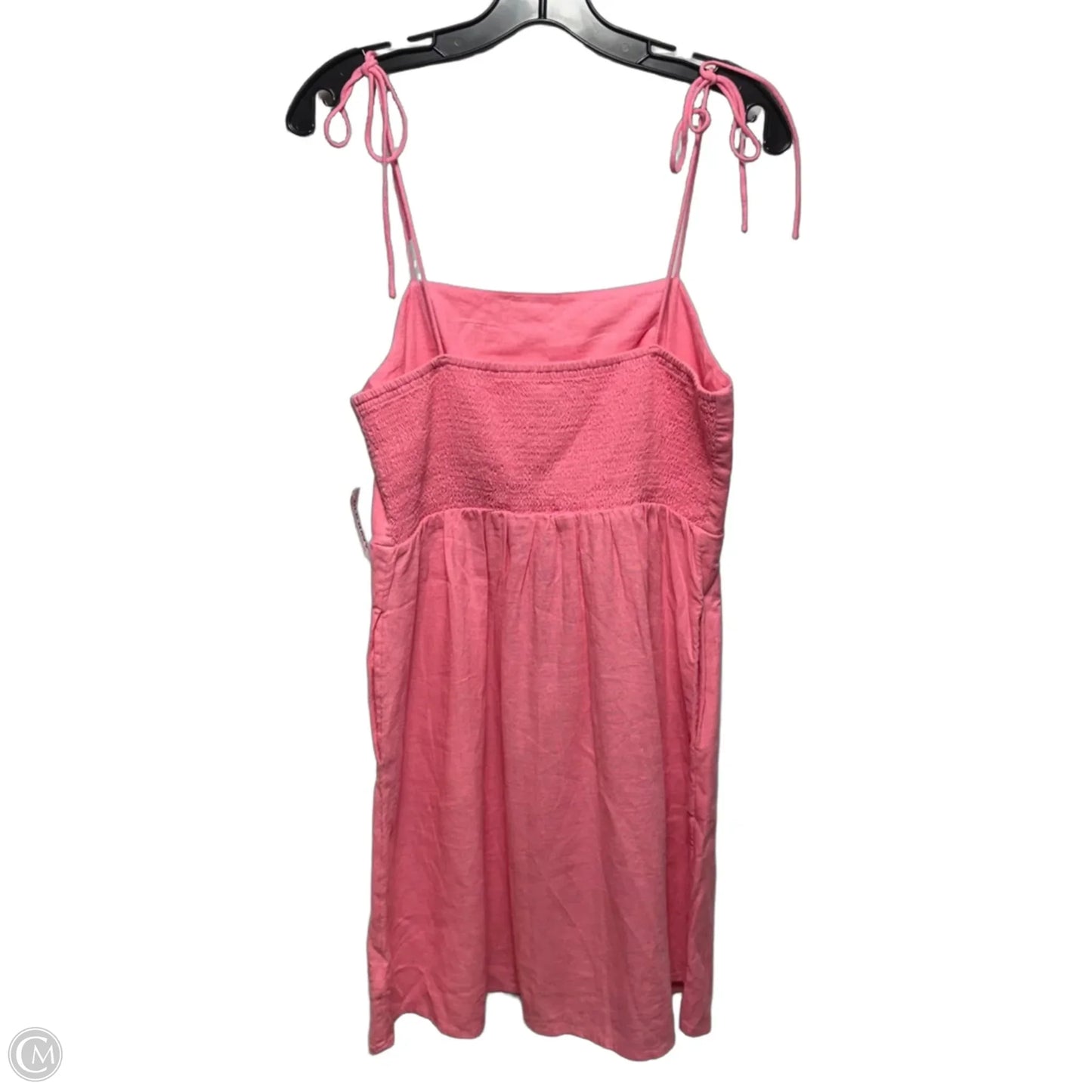 Linen Tie Strap Dress Casual Short By Old Navy In Pink, Size: M