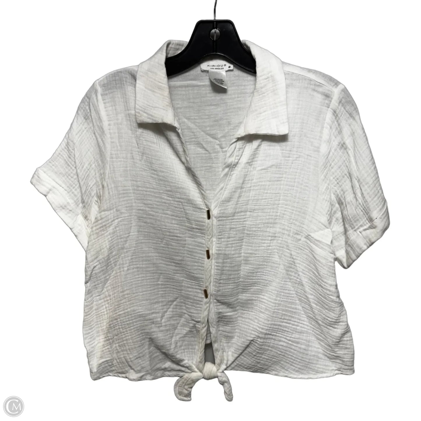 Top Short Sleeve By Kirious In White, Size: M