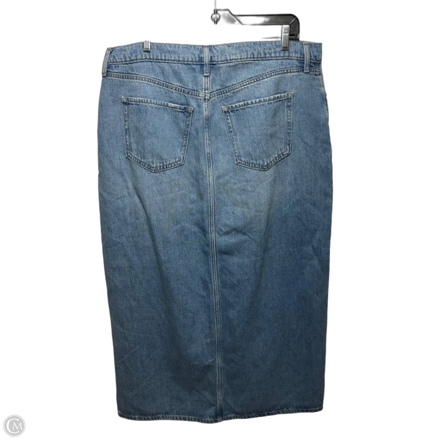 Front Slit Midi Skirt By Old Navy In Blue Denim, Size: 14