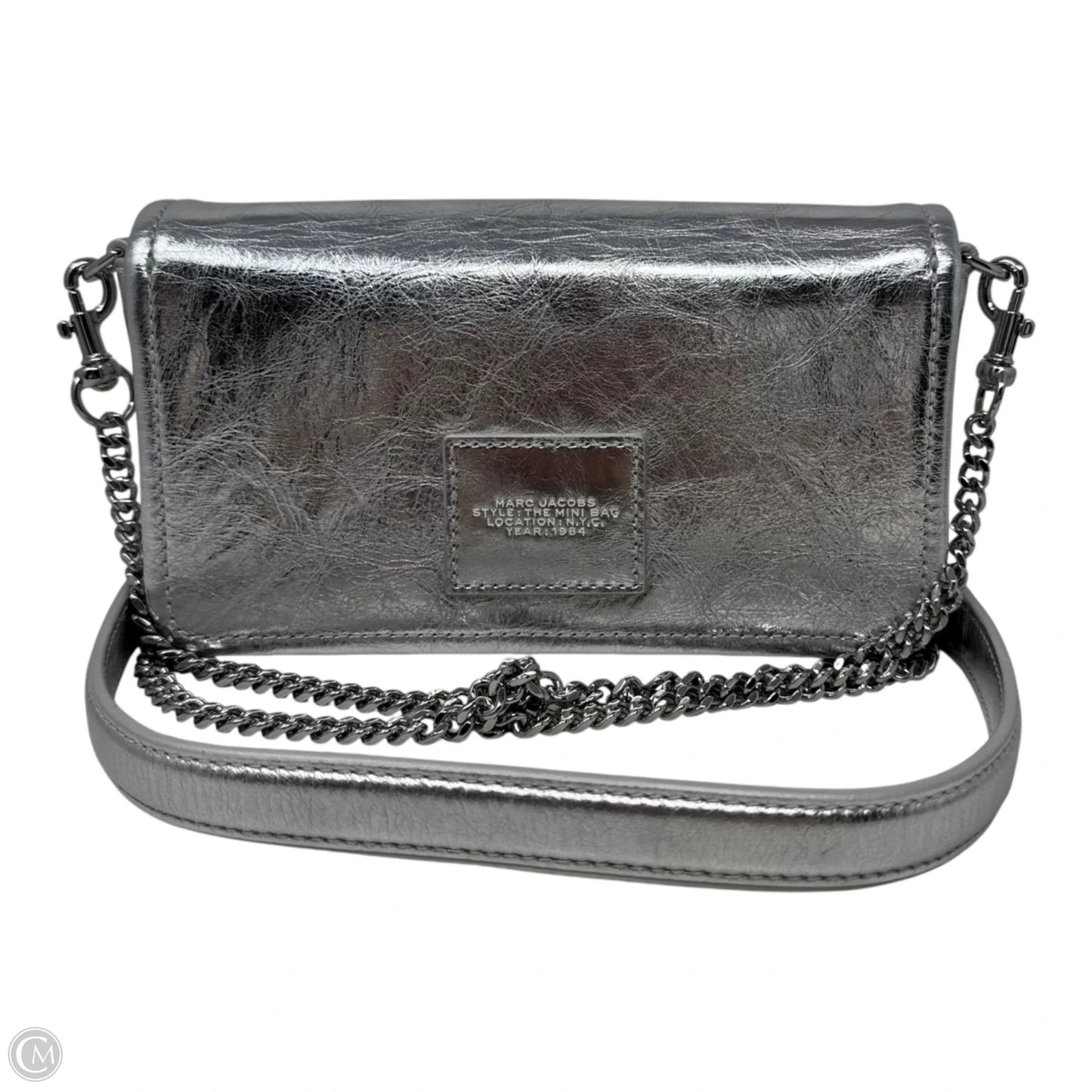 The Mini Bag Metallic Crossbody Handbag Designer By Marc By Marc Jacobs, Size: Small