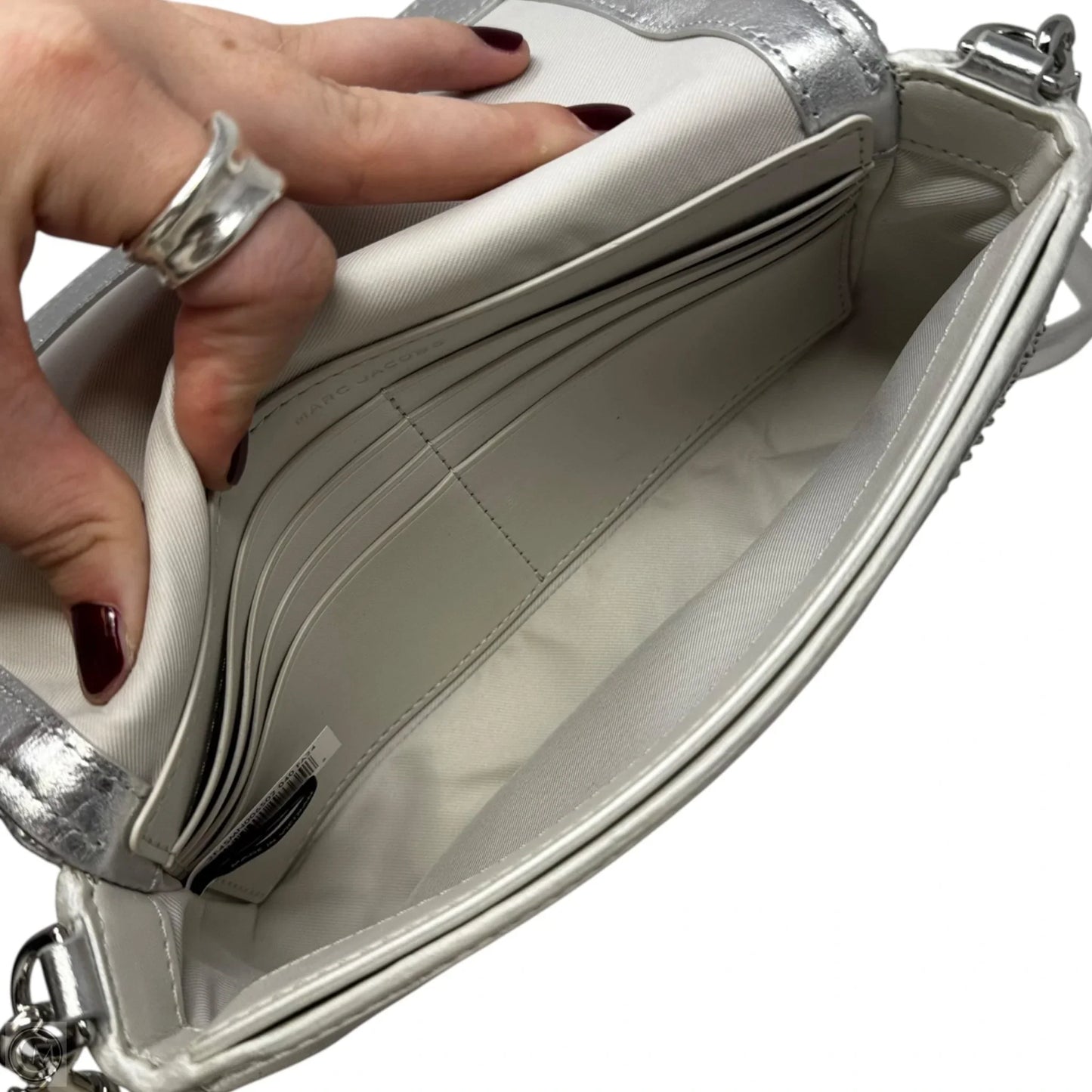 The Mini Bag Metallic Crossbody Handbag Designer By Marc By Marc Jacobs, Size: Small