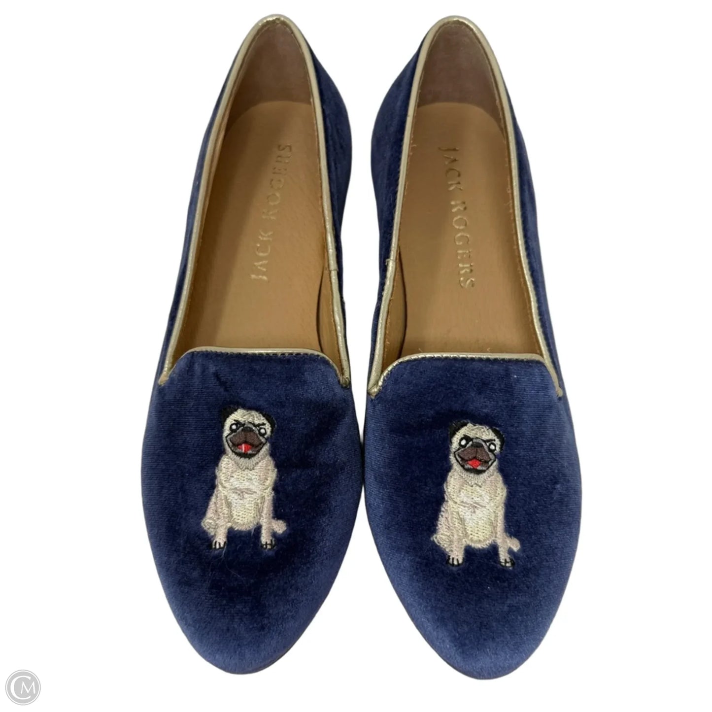 Velvet Pug Embroidered Loafers By Jack Rogers In Animal Print, Size: 8
