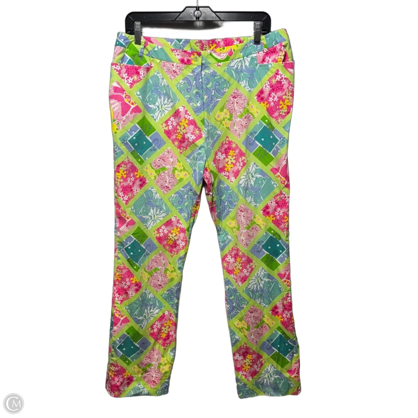 Vintage Surf N Patch Capri Pants Designer By Lilly Pulitzer In Animal Print, Size: 12 (estimated)