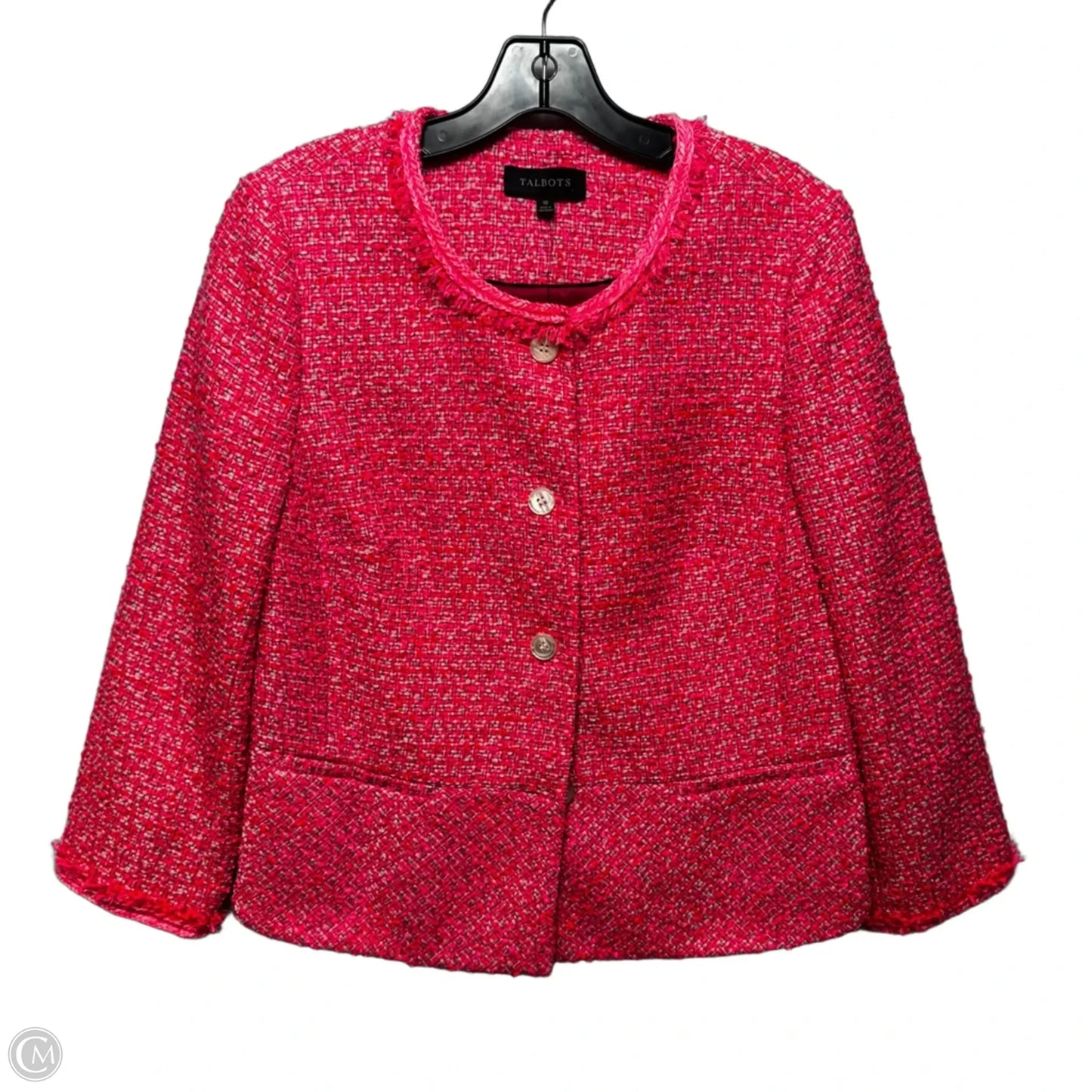 Tweed Blazer By Talbots In Pink, Size: 10