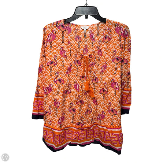 Flamingo Tunic Long Sleeve By Crown And Ivy In Animal Print, Size: L