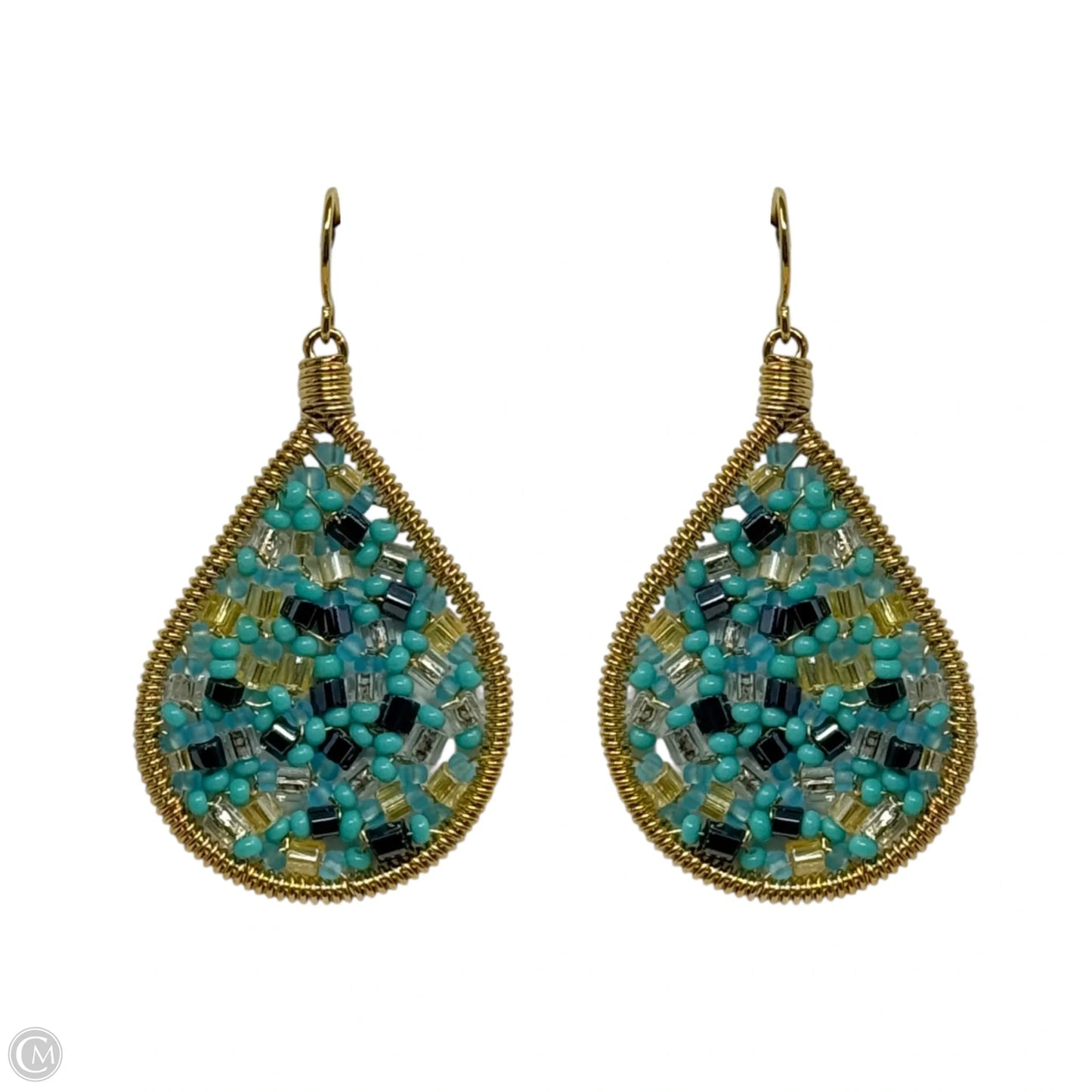 Beaded Teardrop Dangle Earrings