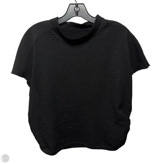 Textured Ruched Sides Top Short Sleeve By Shein In Black, Size: 3x