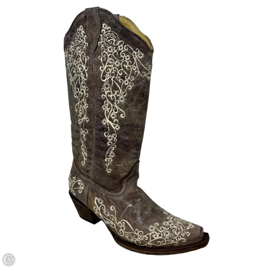 Crater Embroidered Boots Western By Corral In Brown, Size: 8