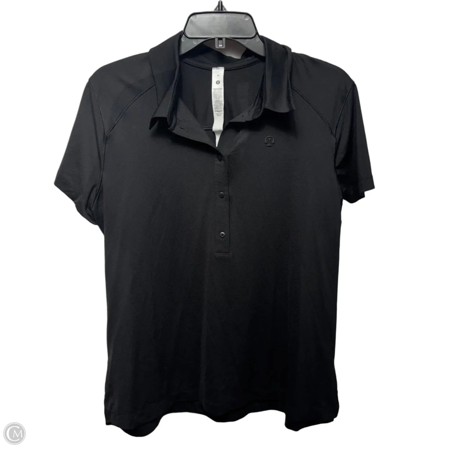 Collared Top Short Sleeve By Lululemon In Black, Size: 14