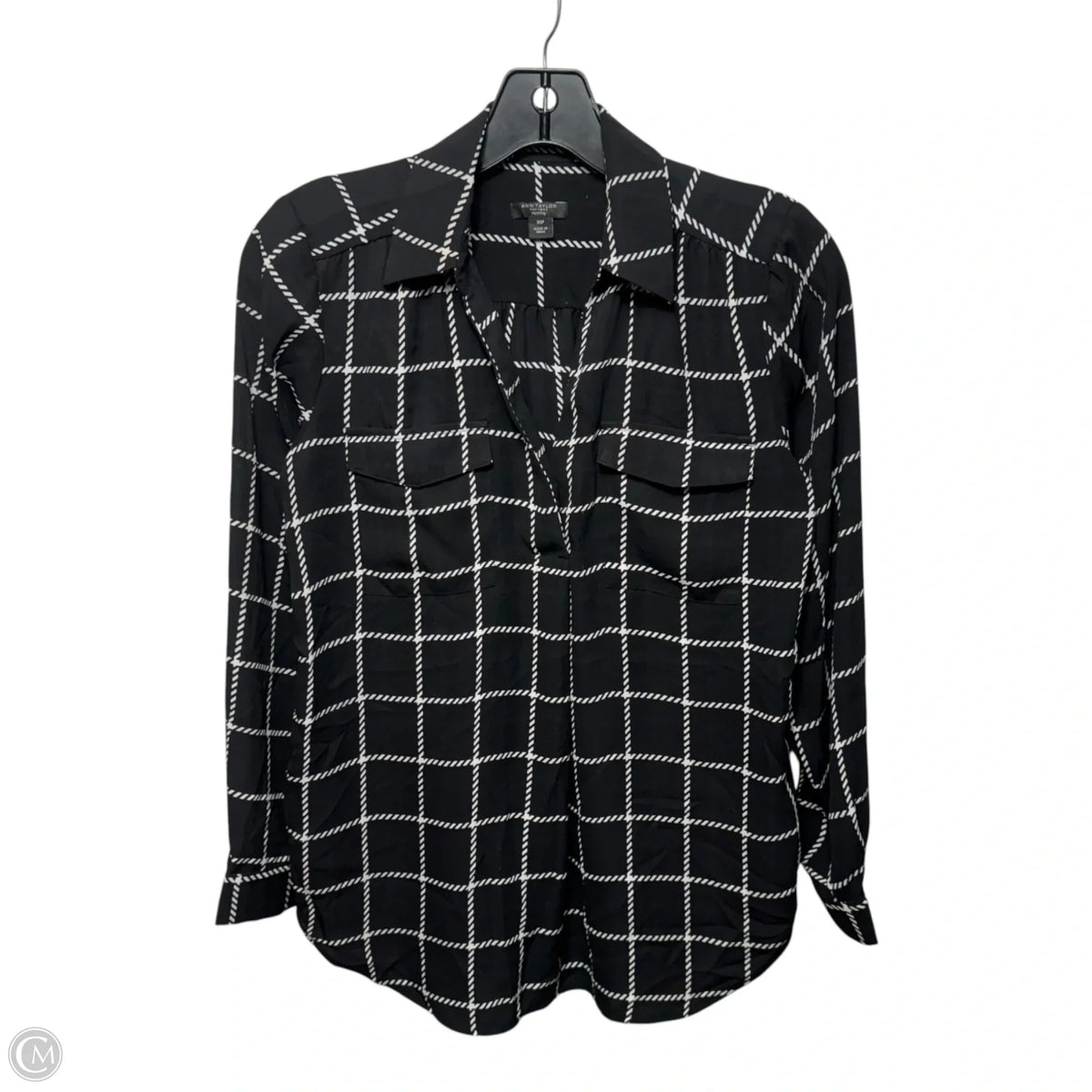 Top Long Sleeve By Ann Taylor In Plaid Pattern, Size: Xsp