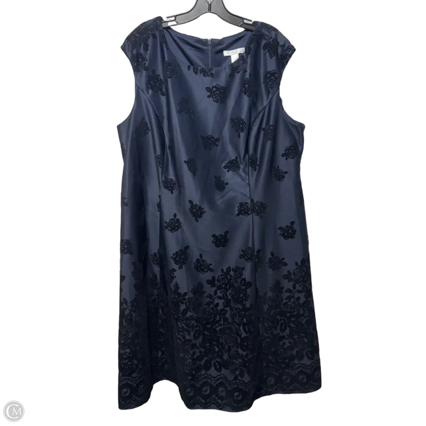 Dress Casual Midi By London Times In Navy, Size: 22
