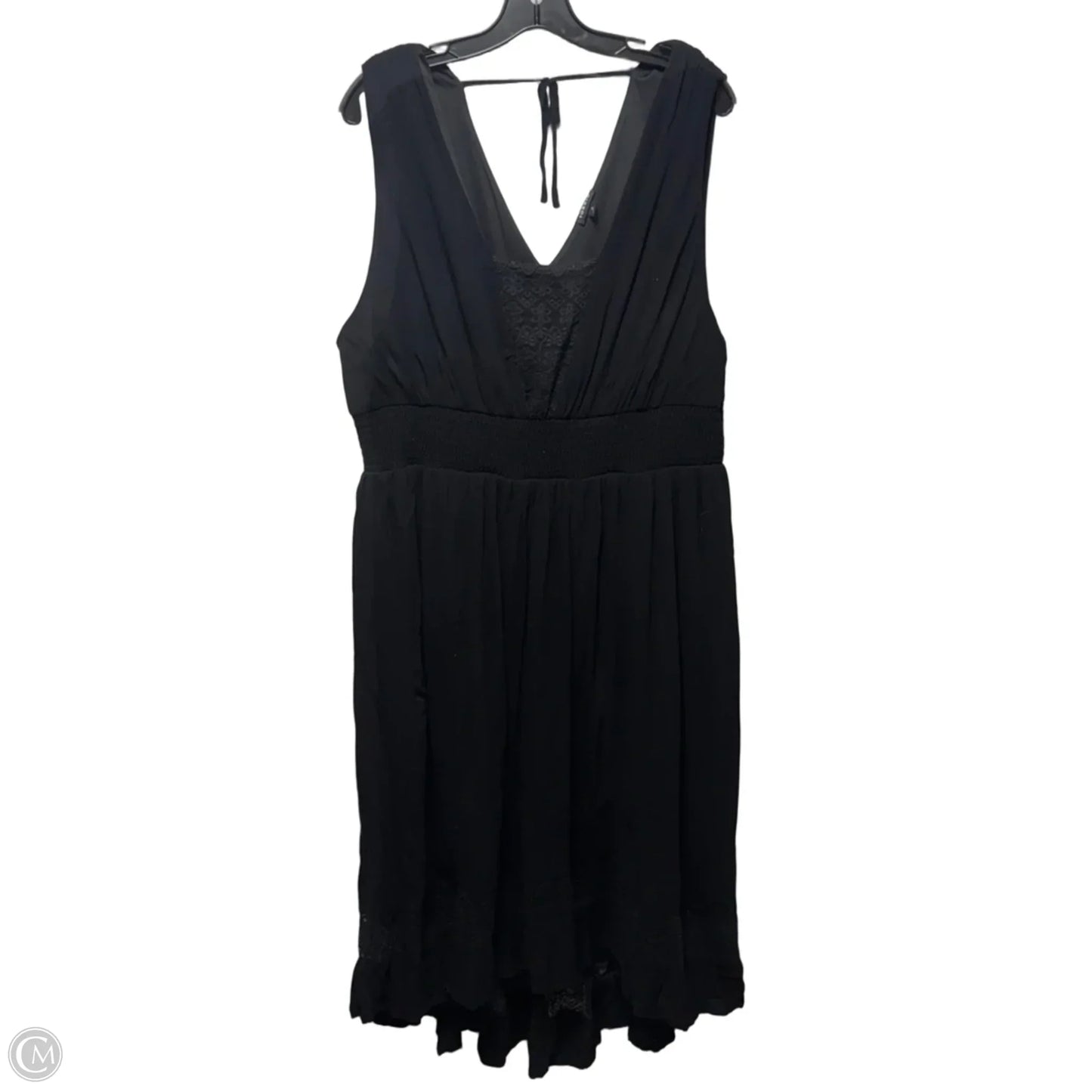 Maxi Gauze Lace Inset Hi Low Dress By Torrid In Black, Size: 3x