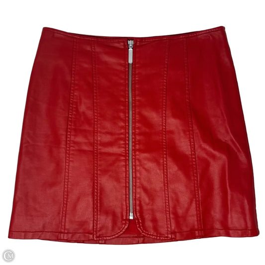 Faux Leather Skirt Mini By Free People In Red, Size: 2