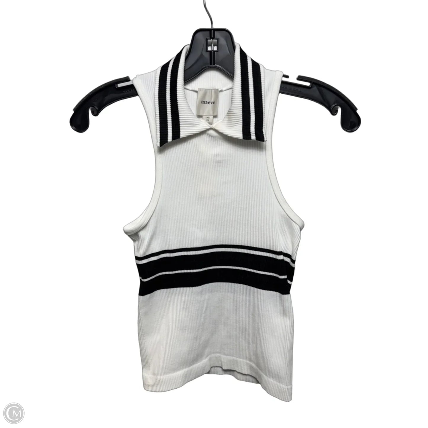 Top Sleeveless By Maeve In White and Black , Size: XXS/XS