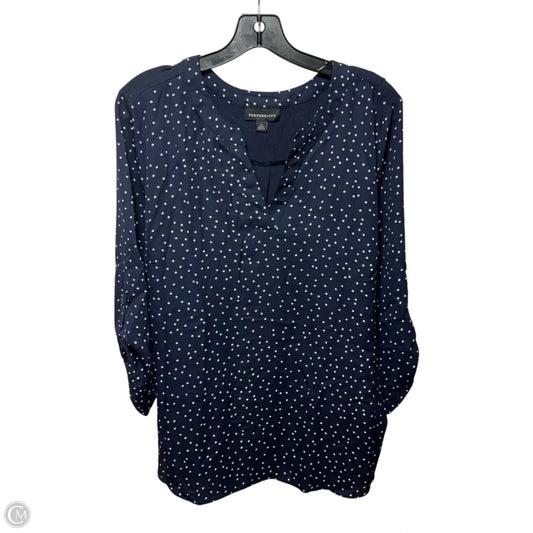 Top Long Sleeve By Fortune & Ivy In Polkadot Pattern, Size: Xl