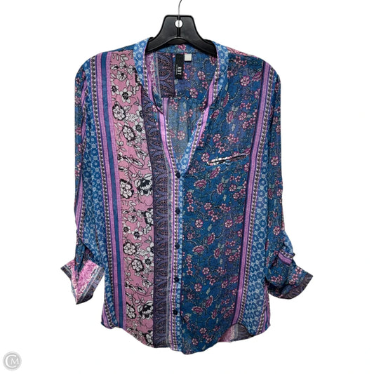 Top Long Sleeve By Kut In Floral Print, Size: M