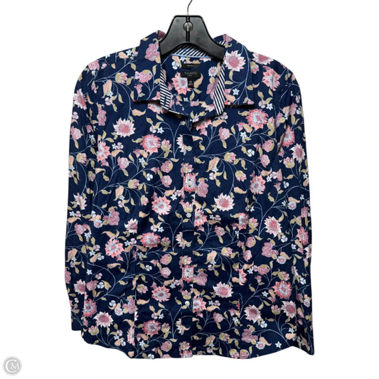 Top Long Sleeve By Talbots In Floral Print, Size: 12p