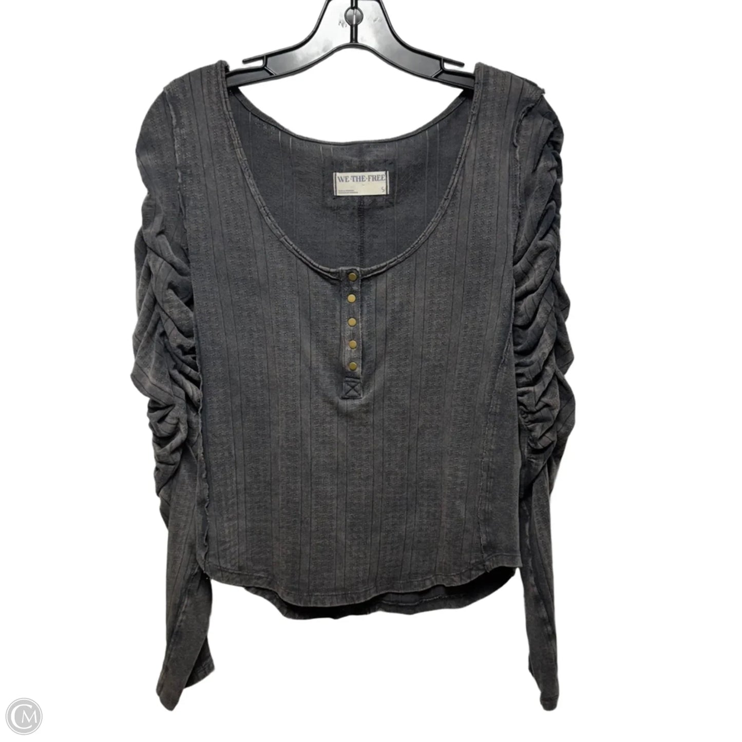 Pointelle Henley Top Long Sleeve By We The Free In Grey, Size: S