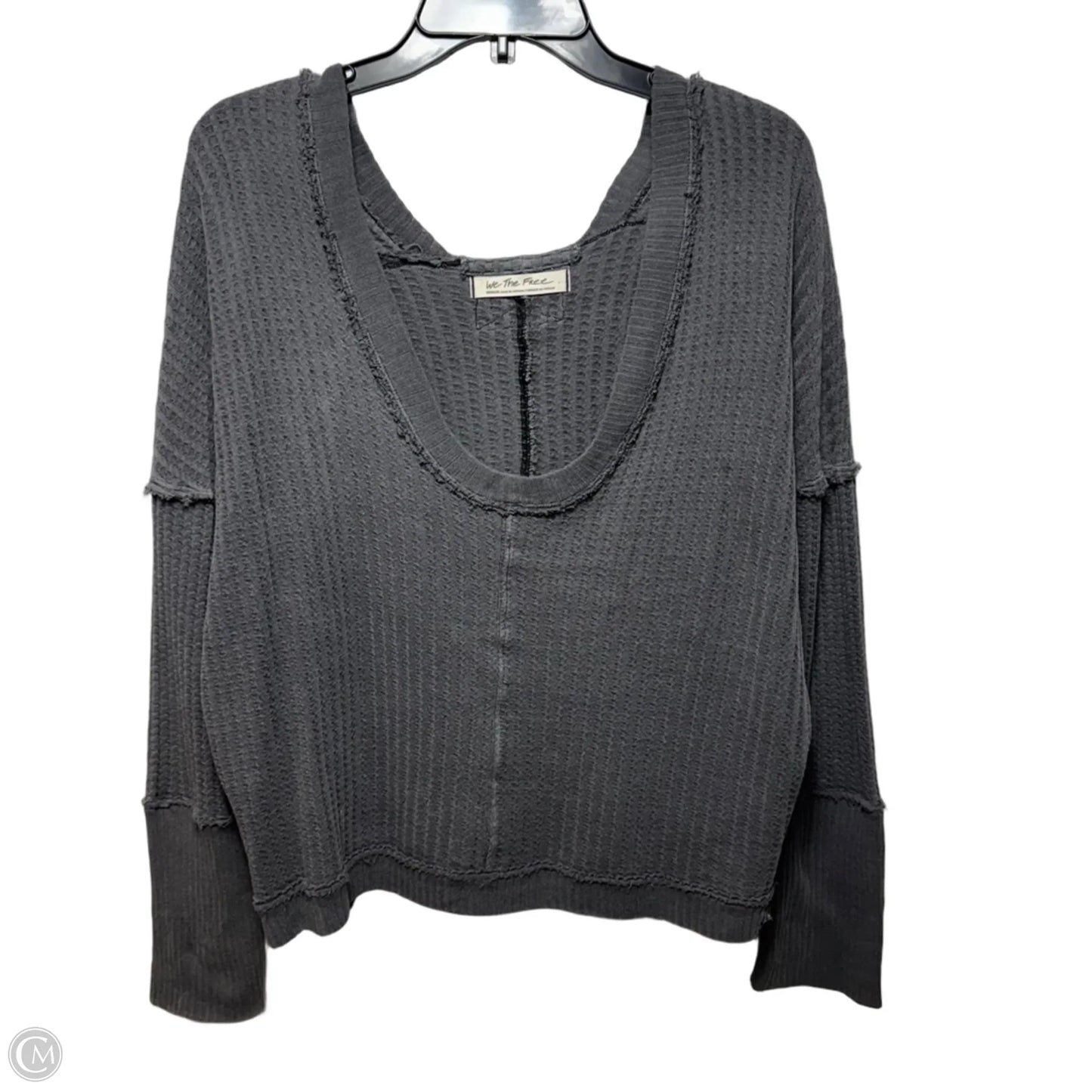 Thermal Scoop Neck Top Long Sleeve By We The Free In Grey, Size: M