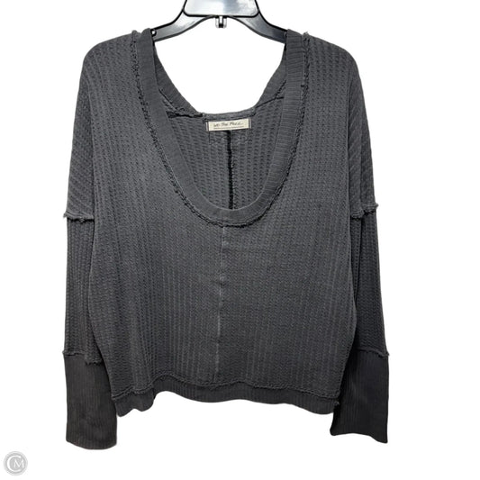 Thermal Scoop Neck Top Long Sleeve By We The Free In Grey, Size: M