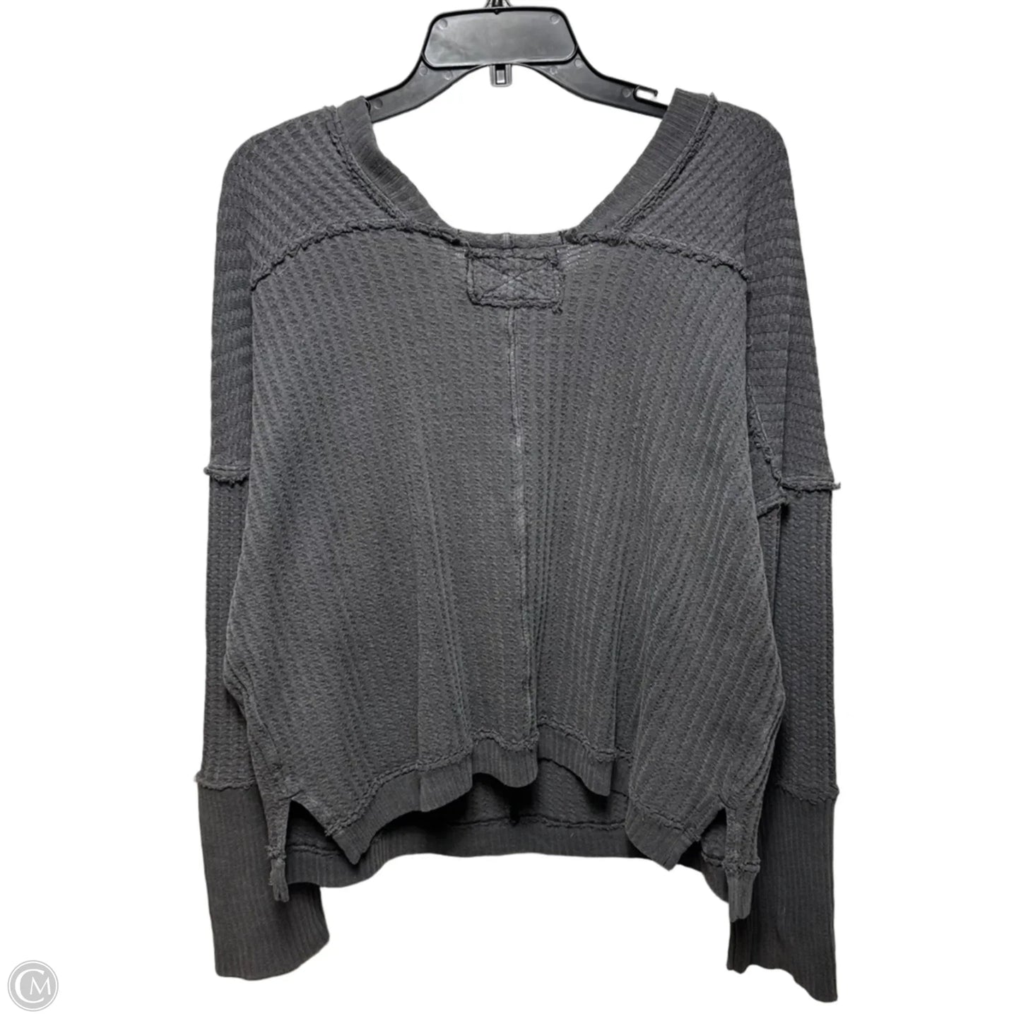 Thermal Scoop Neck Top Long Sleeve By We The Free In Grey, Size: M
