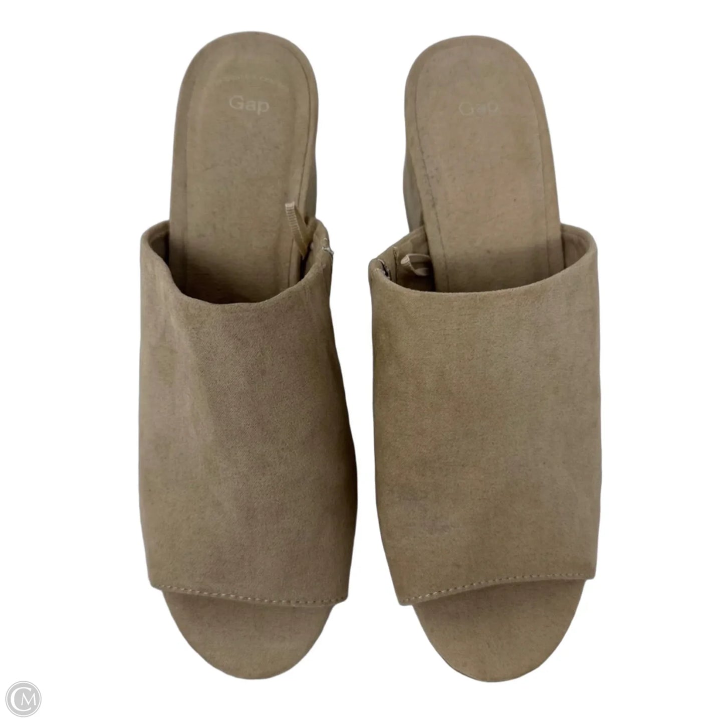 Faux Suede Shoes Heels Block By Gap In Tan, Size: 6