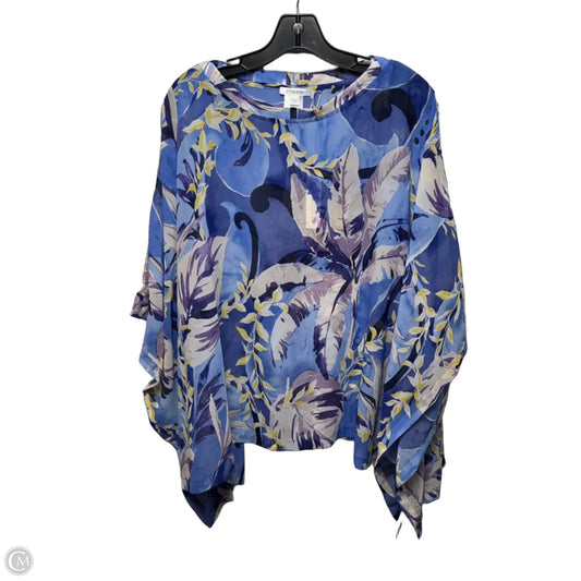 Tropical Swirl Wast West Poncho By Chicos In Floral Print, Size: S/M